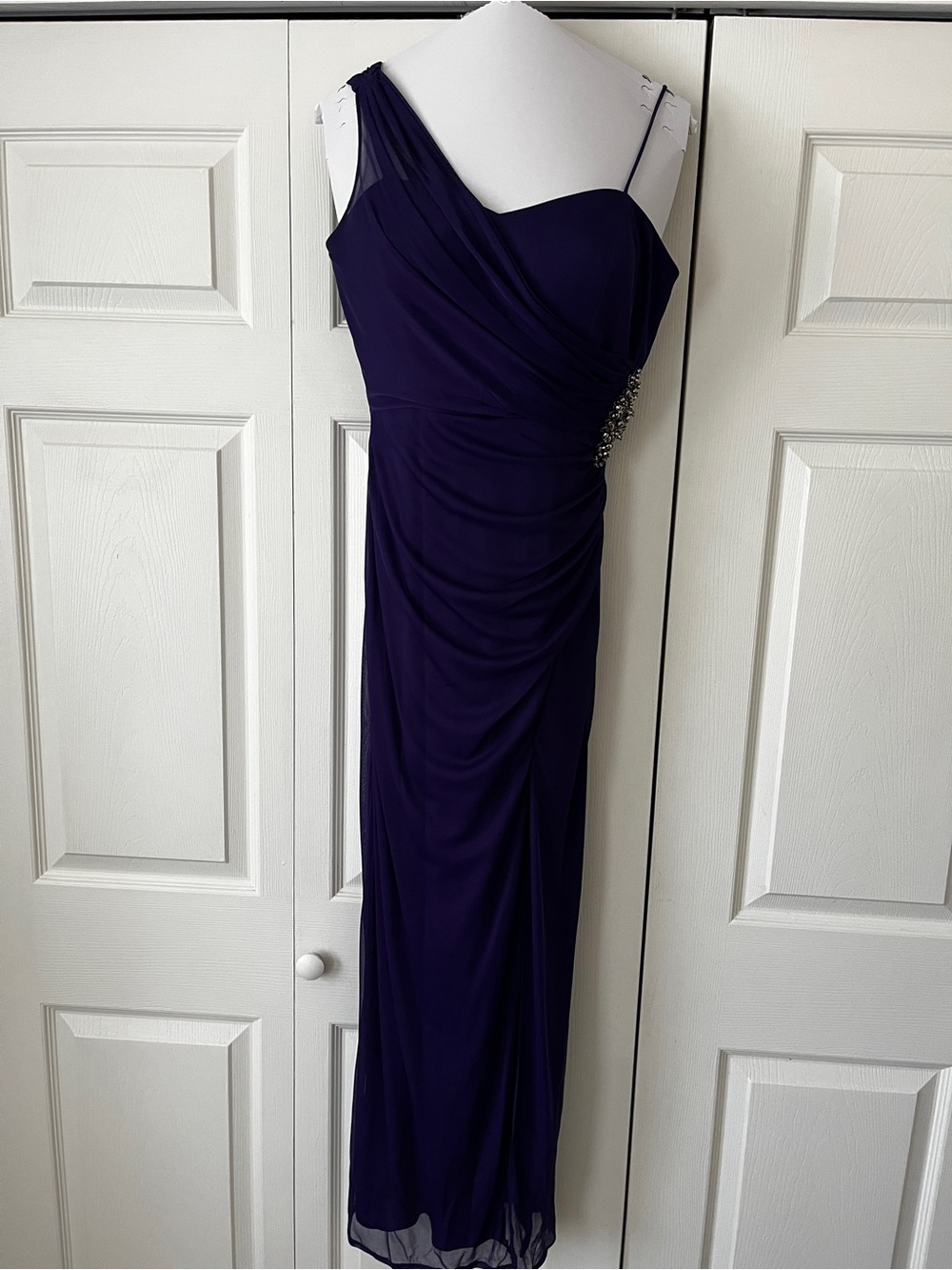 Onyx Nite One-Shoulder Evening Gown in Deep Purple